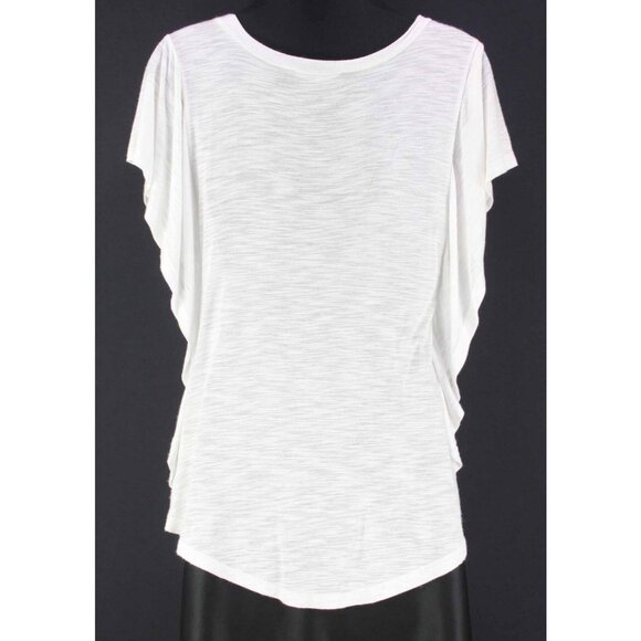 Soprano Sz XS Ivory 100% Rayon Butterfly Sleeve Scoop Neck Top - Picture 3 of 6